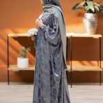 ست عبا اطلس آبی درباری