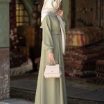 عبا ابریشم سبز سدری