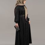عبا سحر مشکی با پارچه ژاکارد ابریشمی