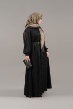 عبا سحر مشکی با پارچه ژاکارد ابریشمی