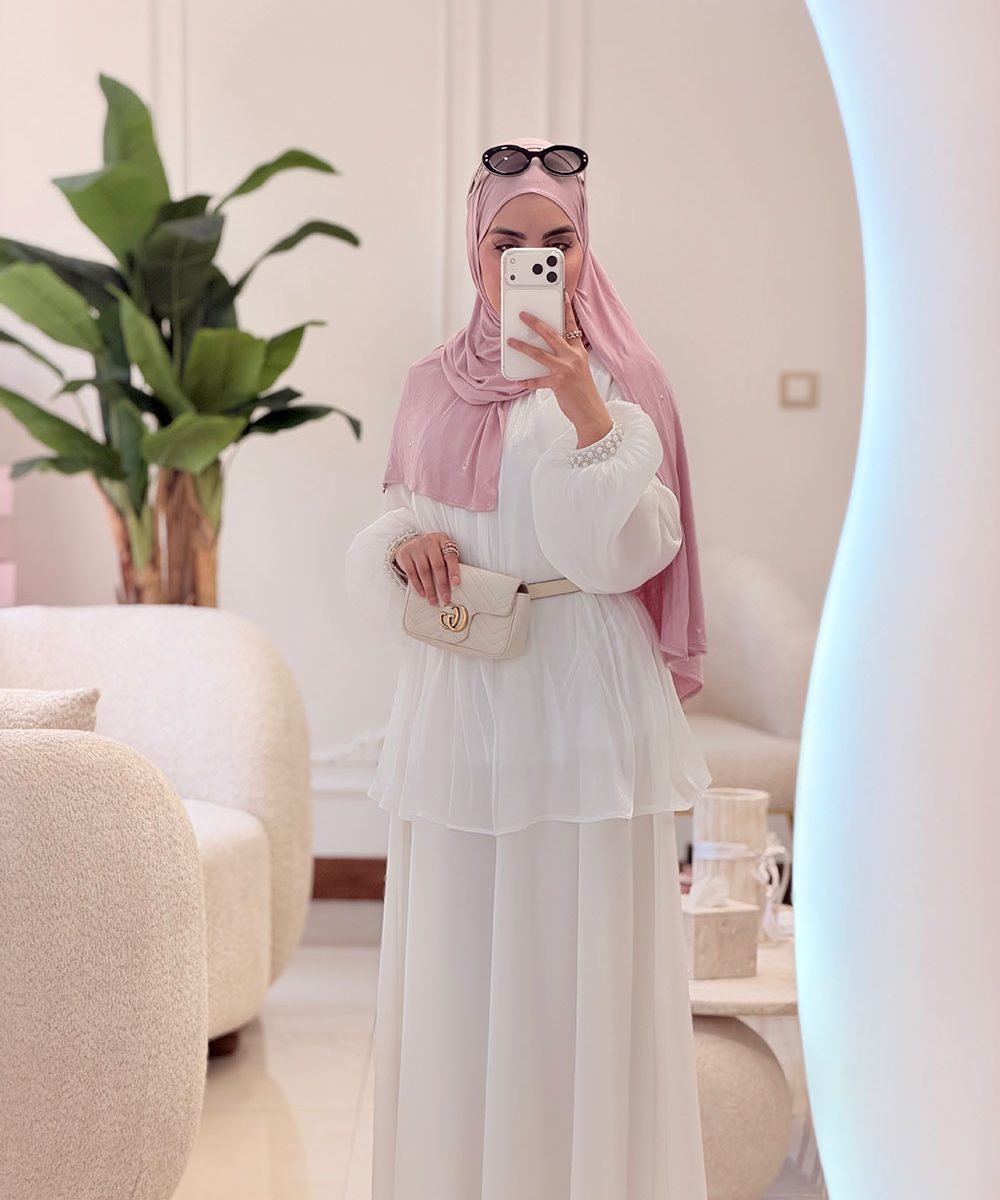شومیز حریر سفید خاص و زیبا
