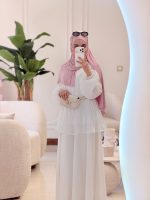 شومیز حریر سفید خاص و زیبا