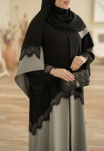عبا اصیل مشکی-سبز - Image 2
