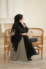 عبا اصیل مشکی-سبز - Image 3
