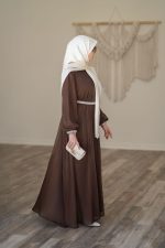 عبا اطلس قهوه ای موکا - Image 3