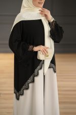 عبا اصیل مشکی-کرم - Image 2
